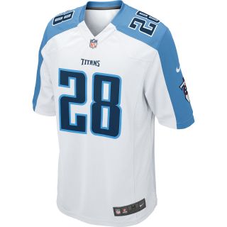 NIKE Mens Tennessee Titans Chris Johnson Game White Jersey   Size Large,