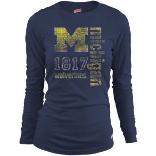 MJ Soffe Girls Michigan Wolverines Long Sleeve T Shirt   Navy   Size Large,