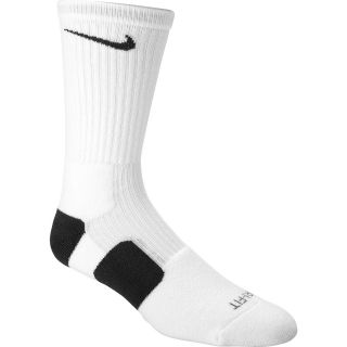 NIKE Womens Dri FIT Elite Basketball Crew Socks   Size Medium, White/black