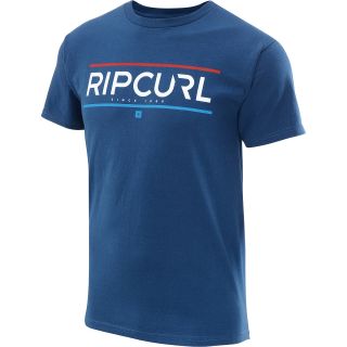 RIP CURL Mens Freeway Short Sleeve T Shirt   Size Large, Harbor Blue