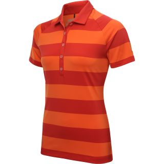 NIKE Womens Bold Stripe Short Sleeve Golf Polo   Size Xl, Hyper Red