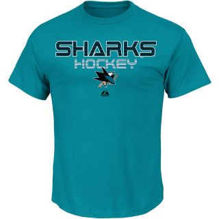 MAJESTIC ATHLETIC Mens San Jose Sharks 5 Hole Hockey T Shirt   Size Xl, Blue