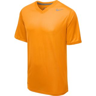 NIKE Mens Legend V Neck Short Sleeve T Shirt   Size Small, Atomic Mango/carbon