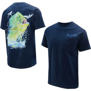 SALT LIFE Mens Mahi Head Pocket Short Sleeve T Shirt   Size Xl, Navy
