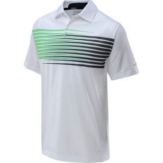 NIKE Mens Innovation Season Stripe Golf Polo   Size 2xl, White/green