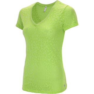 SOFFE Juniors Burnout V Neck Short Sleeve T Shirt   Size XS/Extra Small, Lime