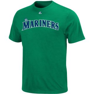 Majestic Mens Seattle Mariners Offical Wordmark Kelly Green Tee   Size Large,