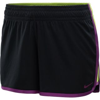 NIKE Womens 3.5 Fly Knit Shorts   Size Small, Black/grape