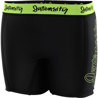 INTENSITY Girls Solid Fastpitch Softball Slider Shorts   Size Xl, Black/optic