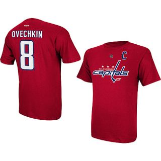 REEBOK Mens Washington Capitals Alex Ovechkin Premier Player Name and Number T 