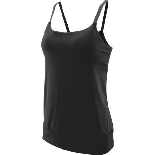UNDER ARMOUR Womens Essential Banded Tank   Size XS/Extra Small, Black/pewter