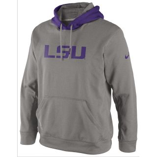 NIKE Mens LSU Tigers KO Pullover Hooded Sweatshirt   Size Large, Dk.grey