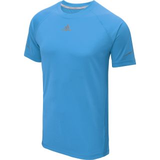 adidas Mens Climacool Run Short Sleeve T Shirt   Size Large, Solar Blue
