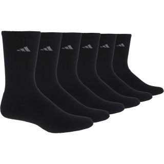 adidas Womens Athletic 6 Pack Crew Sock   Size Sock Size 5 10, Black/aluminum