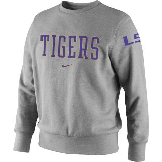 NIKE Mens LSU Tigers University Crew Sweatshirt   Size Xl, Dk.grey Heather