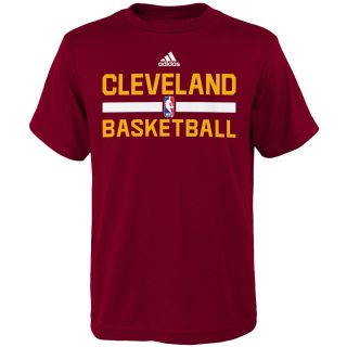 adidas Youth Cleveland Cavaliers Practice Short Sleeve T Shirt   Size Small,