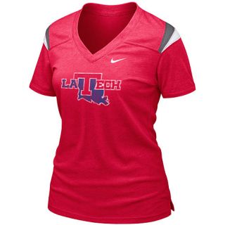 NIKE Womens Louisiana Tech Bulldogs Spring 2013 Touchdown T Shirt   Size