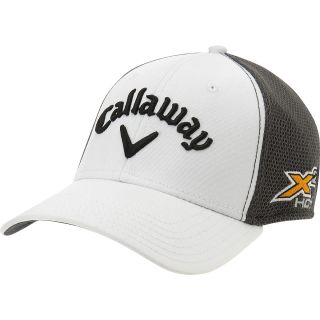 CALLAWAY Mens Tour Mesh Fitted Golf Cap   Size L/xl, White/charcoal