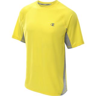 CHAMPION Mens PowerTrain Short Sleeve T Shirt   Size Xl, Volt/grey