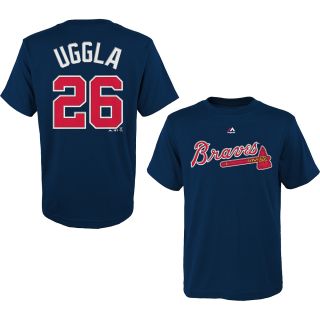 MAJESTIC ATHLETIC Youth Atlanta Braves Dan Uggla Player Name And Number T Shirt
