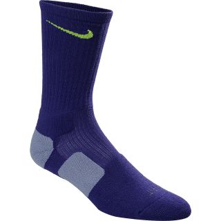 NIKE Womens Dri FIT Elite Basketball Crew Socks   Size Medium, Purple/volt