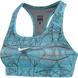 NIKE Womens Pro Printed Sports Bra   Size Xl, Gamma Blue/grey