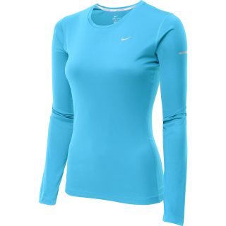 NIKE Womens Miler Long Sleeve Running Top   Size Xl, Gamma Blue/silver