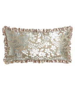 Burnout Velvet Pillow with 1 Satin Ruffle, 12 x 24