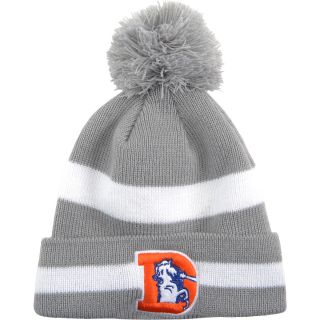 NEW ERA Mens Denver Broncos Two Tone Logo Line Pom Cuffed Knit Hat, Grey