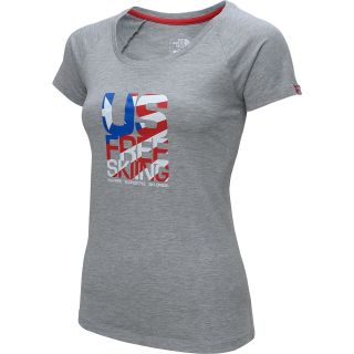THE NORTH FACE Womens USA Freeski Short Sleeve T Shirt   Size Medium, Heather