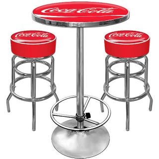 Trademark Global Ultimate Coca Cola Gameroom Combo   Table and Two Bar Stools  
