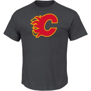MAJESTIC ATHLETIC Mens Calgary Flames Vintage Lightweight Tech Short Sleeve T 