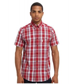 Ben Sherman Twisted Check Mens Short Sleeve Button Up (Red)