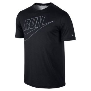 Nike Legend Run Swoosh Mens Running Shirt   Black