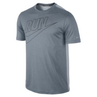 Nike Legend Run Swoosh Mens Running Shirt   Magnet Grey