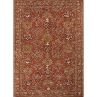 Hand tufted Traditional Floral Red Wool Rug (36 X 56)