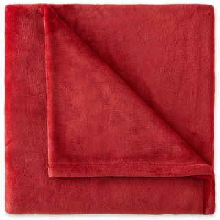 JCP Home Collection  Home Velvet Plush Solid Throw, Red
