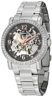 Stuhrling Original Women's 531L.111154 Classic Delphi Canterbury Automatic Skeleton Swarovski Crystal Accented Grey Dial Watch Watches