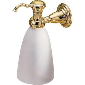 Delta Victorian Wall Mount Brass and Plastic Soap Dispenser in Polished Brass 75055 PB