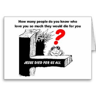 JESUS DIED FOR US ALL CARD
