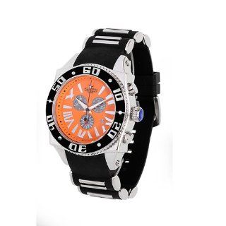 Aquaswiss Chronograph Swiss Quartz Large 50 MM Watch Orange Dial Stainless Steel Black Bezel Day Date #62XG0149 Watches