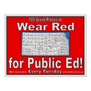 105 Great Places to Wear Red For Public Ed Print