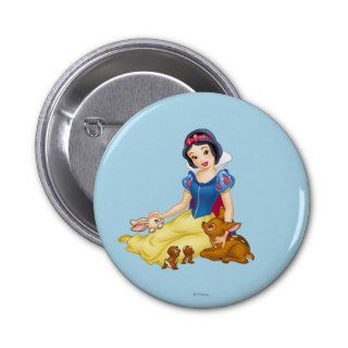 Snow White and Animal Friends Button