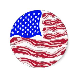 American Bacon Flag Round Sticker