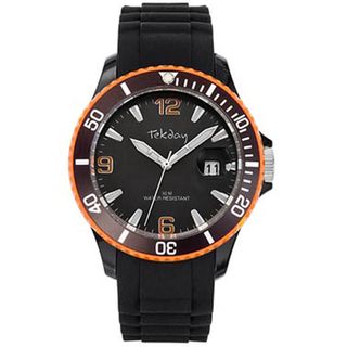 Tekday Men's Black Dial Silicone Strap Sport Date Watch Men's More Brands Watches