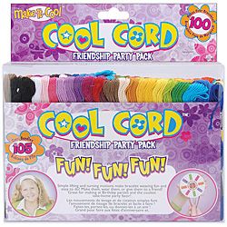 Cool Cord Assorted Colors Friendship Party Skeins (Pack of 105) Janlynn Activity Kits