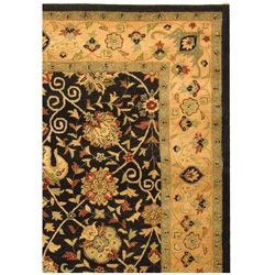 Handmade Antiquities Mashad Black/ Ivory Wool Rug (9'6 x 13'6) Safavieh 7x9   10x14 Rugs
