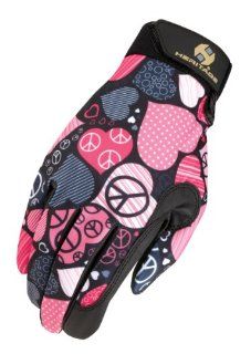 Heritage Performance Gloves Prints 8 Peace & Love  Horse Riding Gloves 