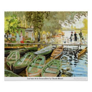 Les bain de la Grenouillere by Claude Monet Posters