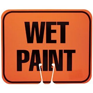 Cortina 03 550 WP EZ IMS ABS Plastic Cone Sign, Legend "WET PAINT", 11" Width x 13" Height, Black On Orange Industrial Warning Signs